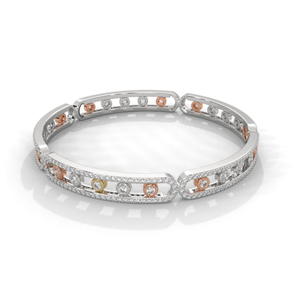 Harmony Tricolor Lab Grown Diamond Bangle