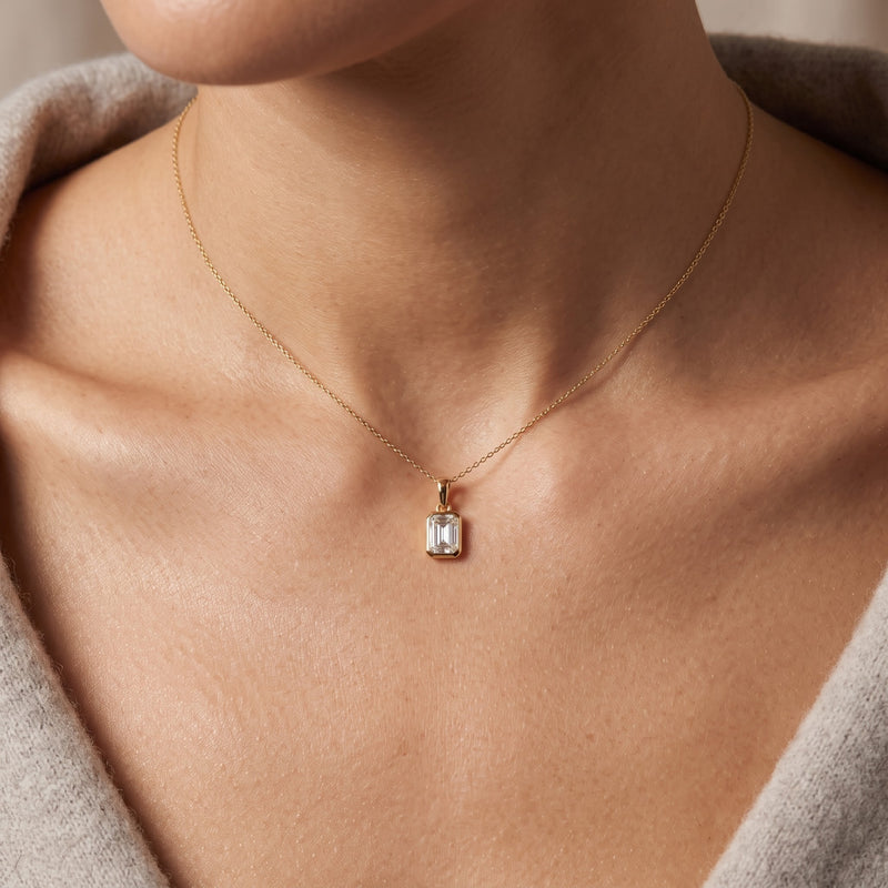 Metropolitan Emerald Solitaire Lab Grown Diamond Pendant