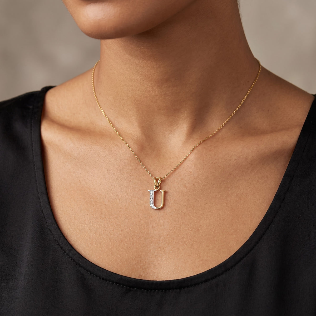 U-Initial Lab Grown Diamond Pendant