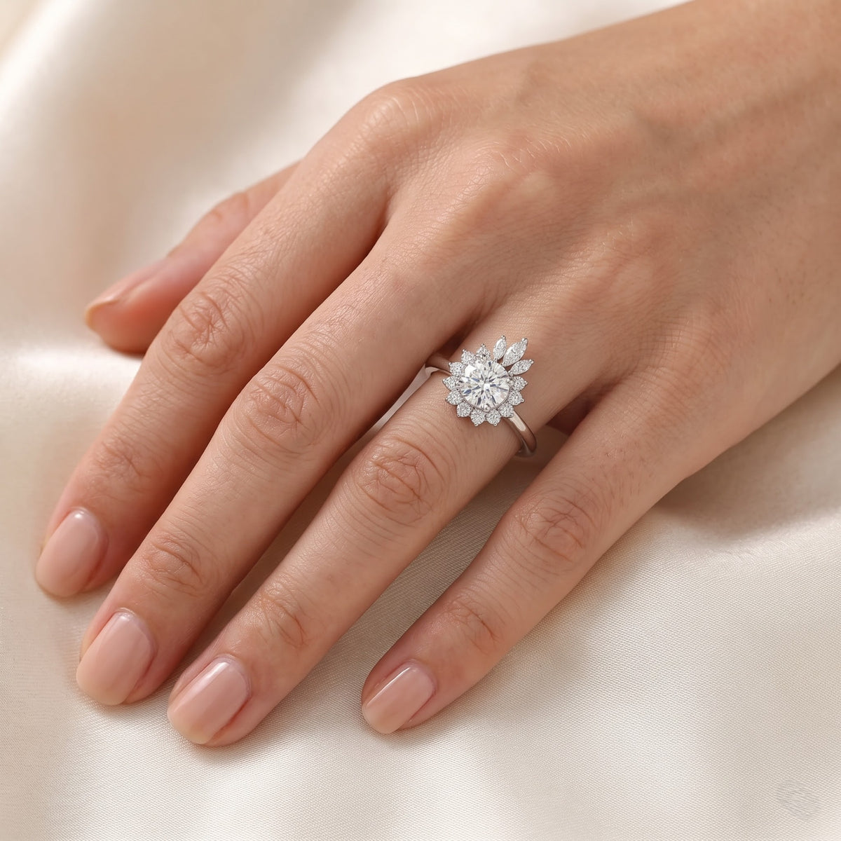 Rhapsody Crest Solitaire Lab Grown Diamond Ring