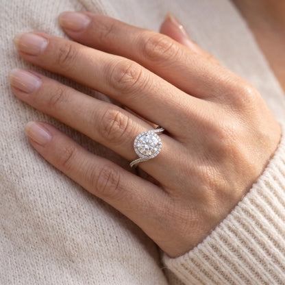 Queen’s Halo Solitaire Lab Grown Diamond Ring