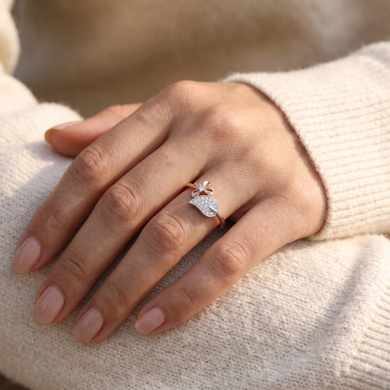 Elara Blooming Leaf Lab Grown Diamond Ring