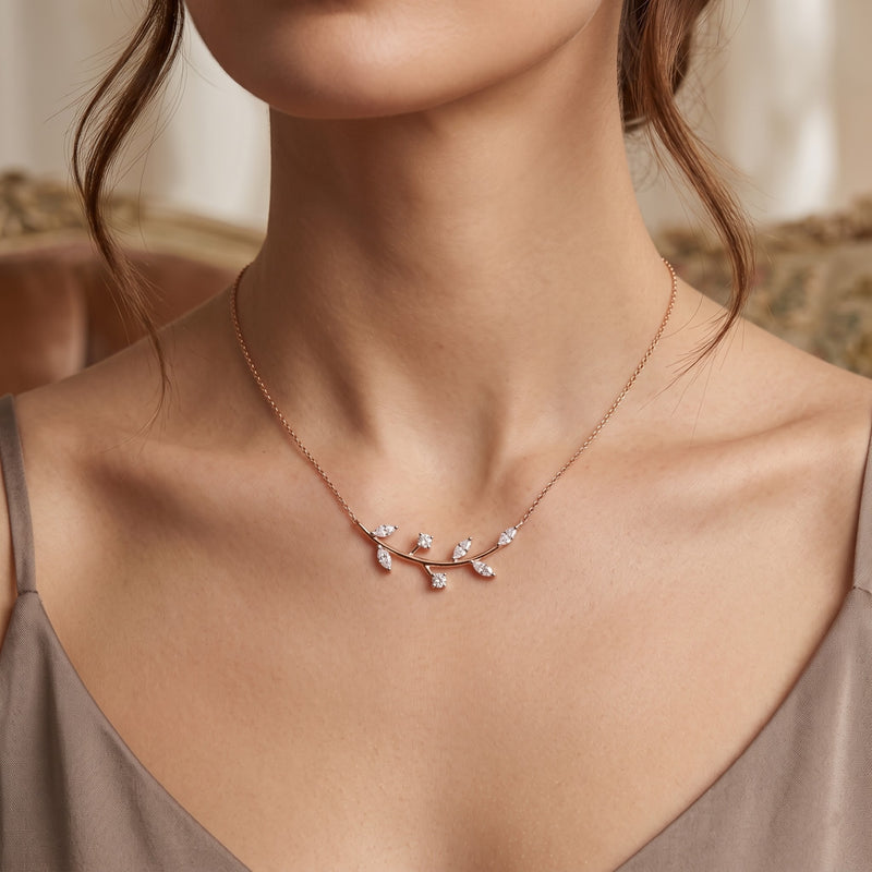 Whispering Leaf Lab Grown Diamond Pendant