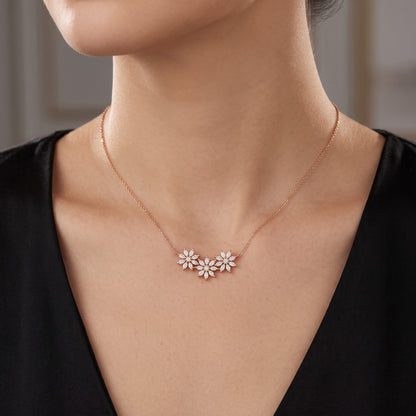 Trio Floral Climber Lab Grown Diamond Pendant