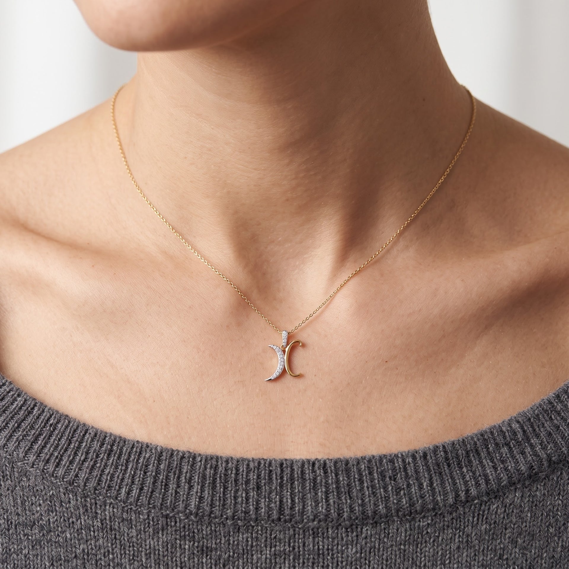 X-Initial Lab Grown Diamond Pendant