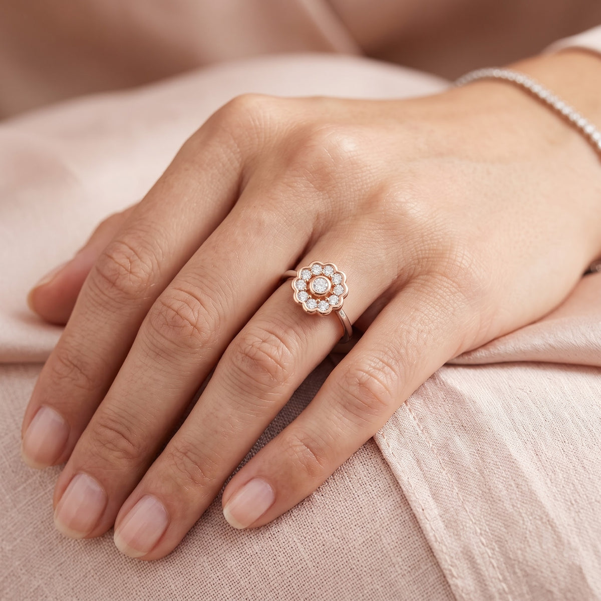 Nerissa Floral Lab Grown Diamond Ring