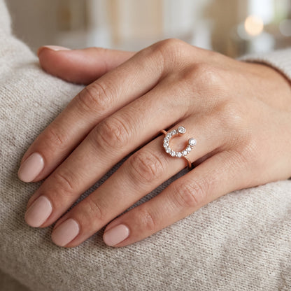 Elara Arc Lab Grown Diamond Ring
