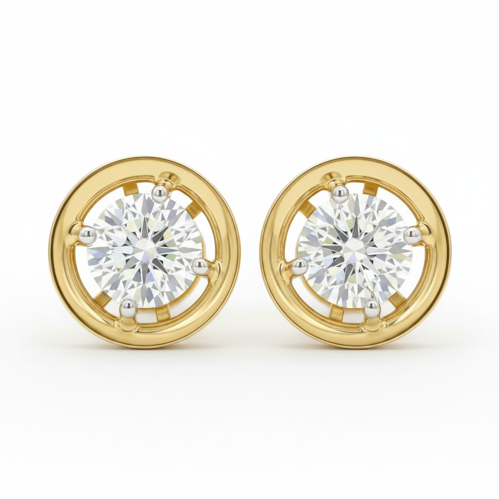 Resonance Solitaire Lab Grown Diamond Earrings