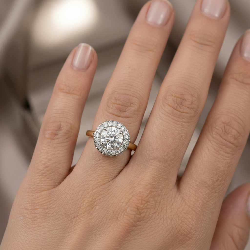 Glow Frame Solitaire Lab Grown Diamond Ring