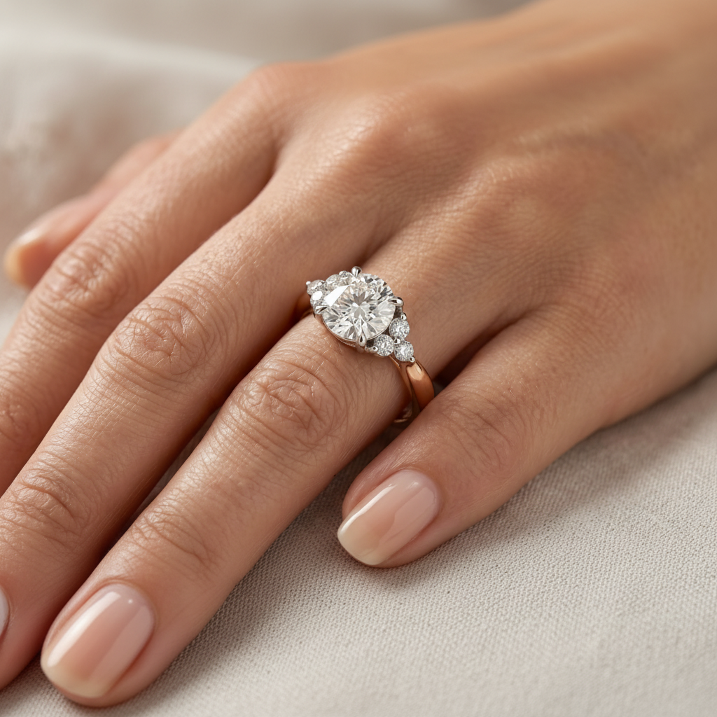 Rosewood Petal Solitaire Lab Grown Diamond Ring