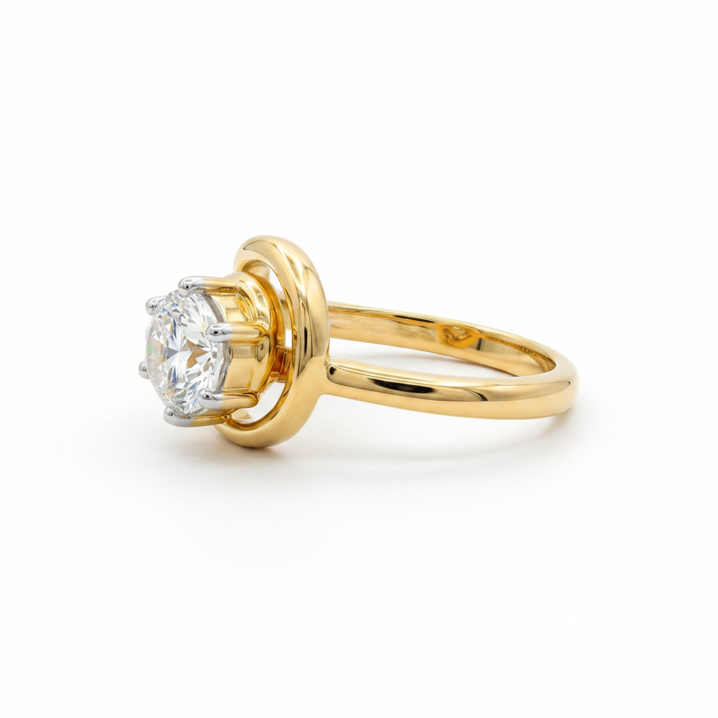 Halo Comet Solitaire Lab Grown Diamond Ring