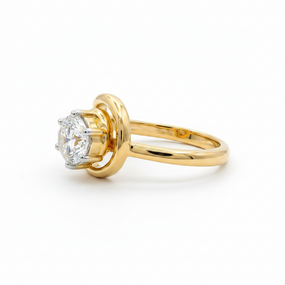 Halo Comet Solitaire Lab Grown Diamond Ring