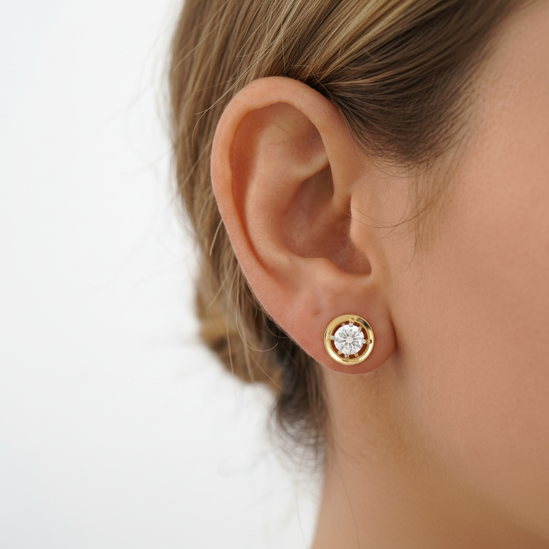 Resonance Solitaire Lab Grown Diamond Earrings