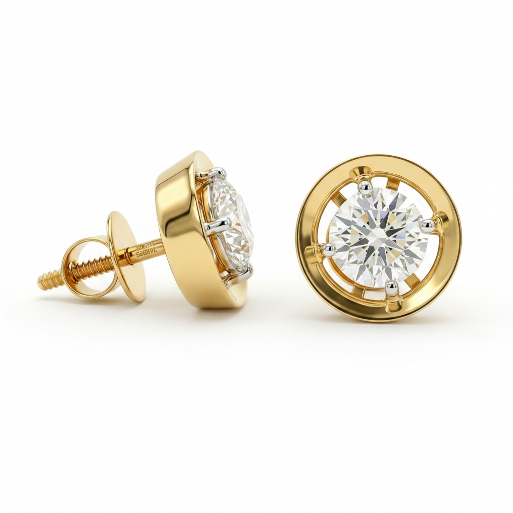 Resonance Solitaire Lab Grown Diamond Earrings