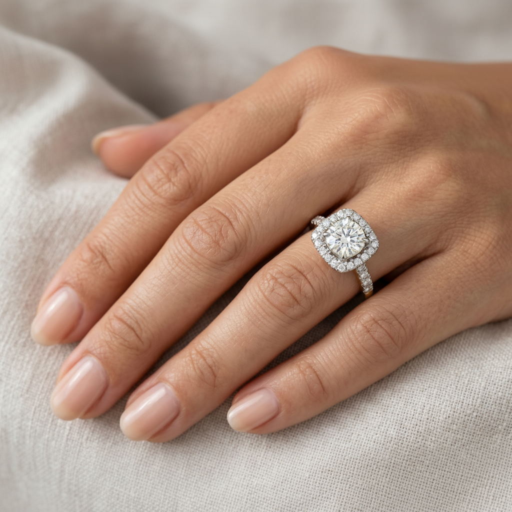 Estate Grand Solitaire Lab Grown Diamond Ring
