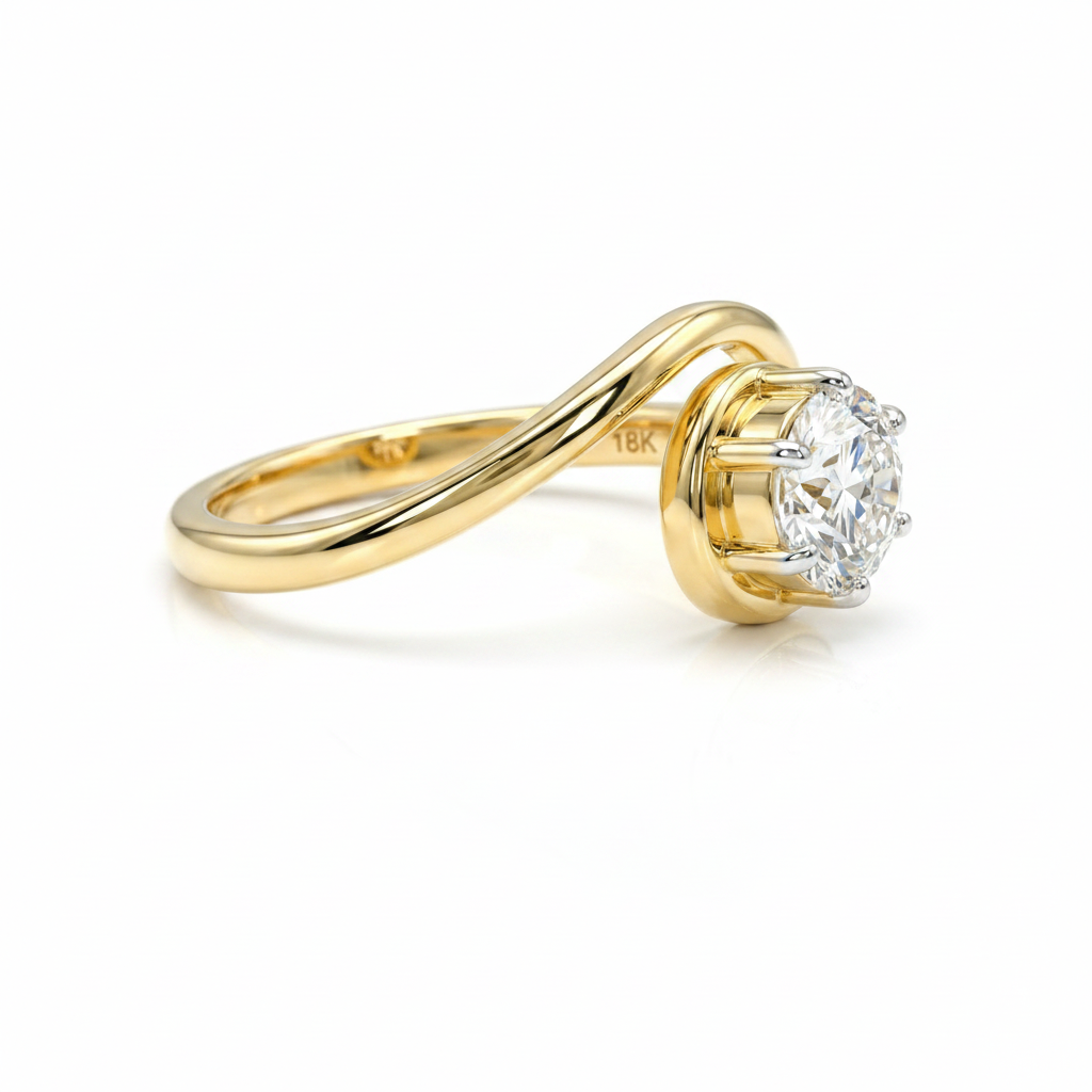 Halo Comet Solitaire Lab Grown Diamond Ring