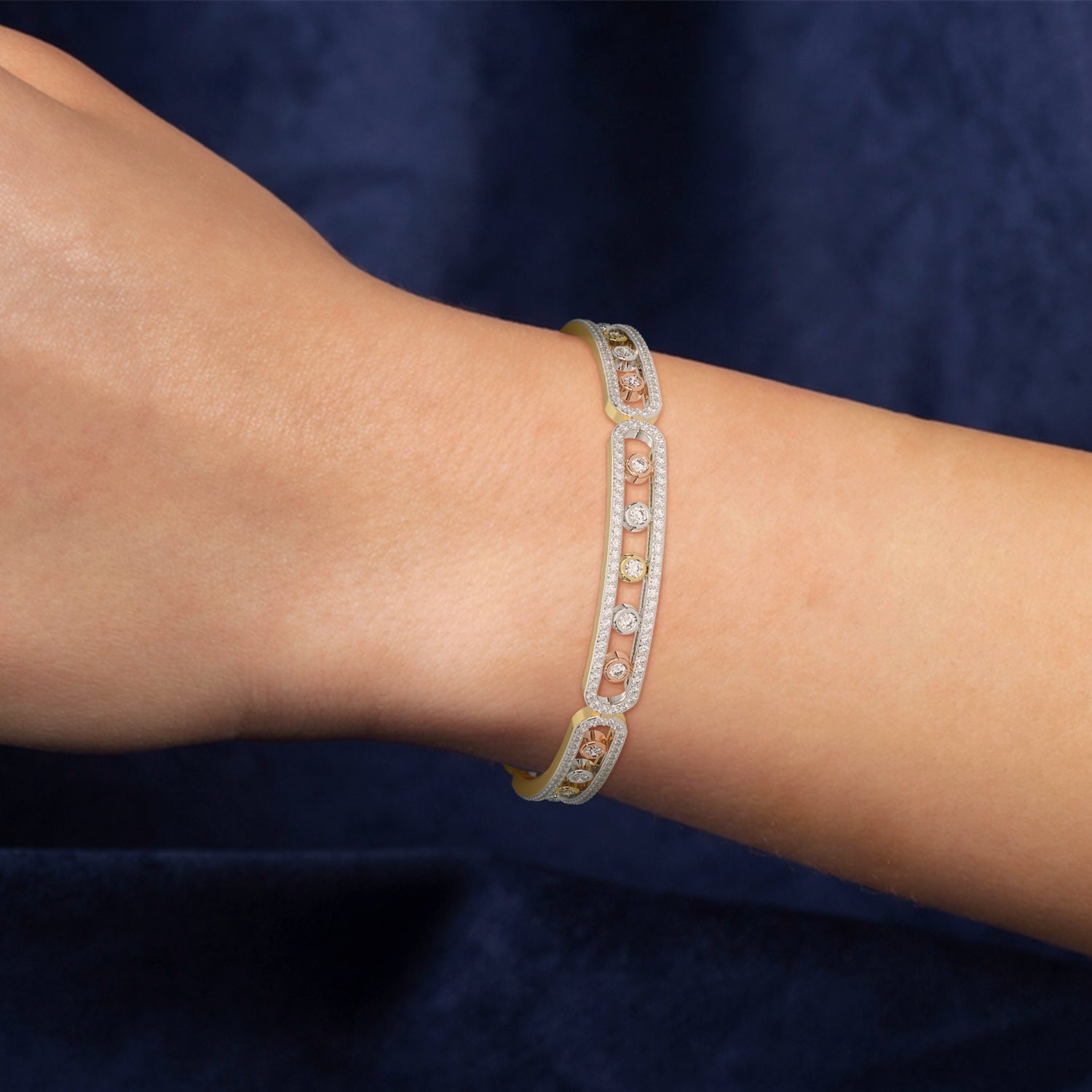Harmony Tricolor Lab Grown Diamond Bangle