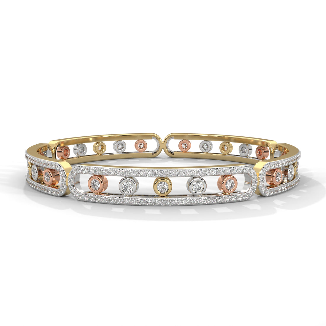 Harmony Tricolor Lab Grown Diamond Bangle