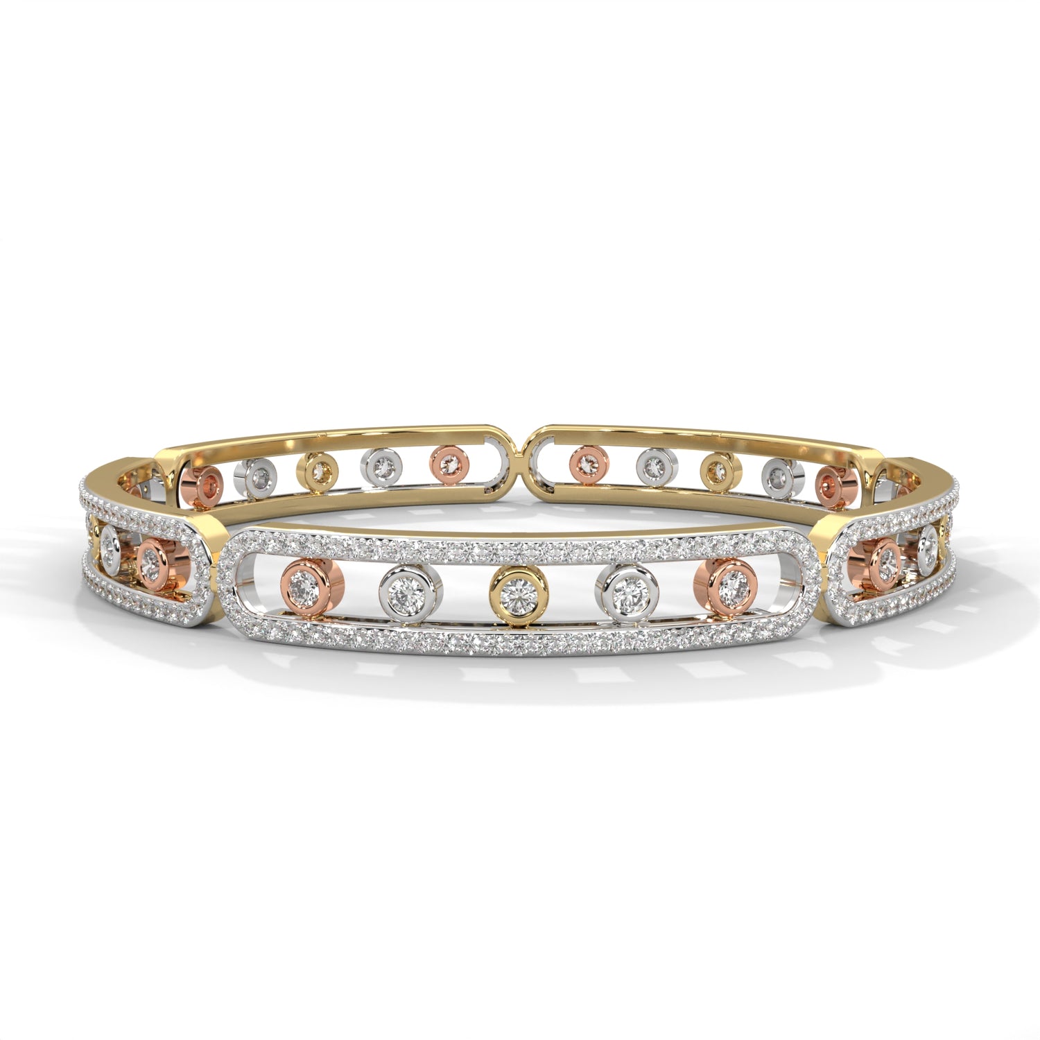Harmony Tricolor Lab Grown Diamond Bangle