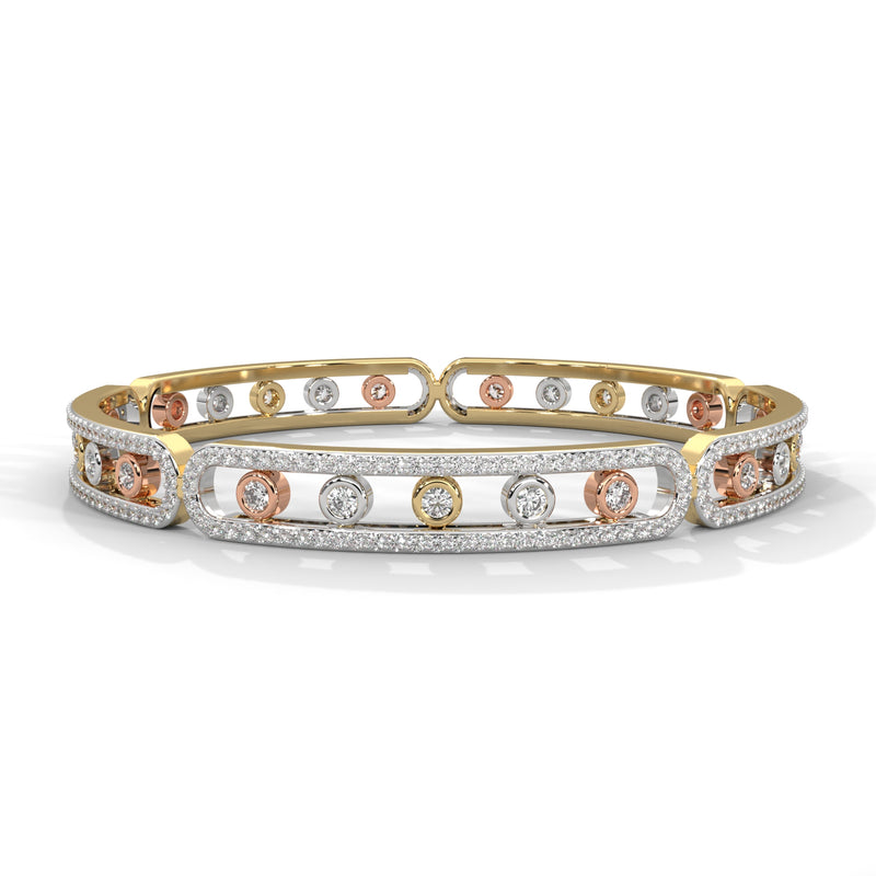 Harmony Tricolor Lab Grown Diamond Bangle