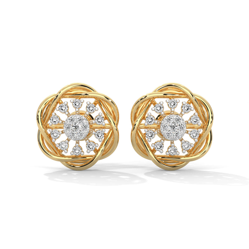 Radiant Blossom Lab Grown Diamond Stud Earrings