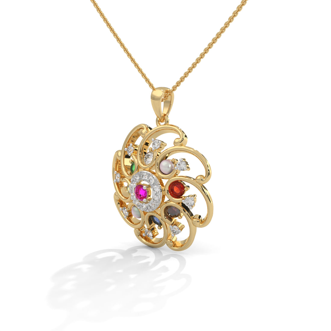 Cosmic Blossom Lab Grown Diamond Pendant