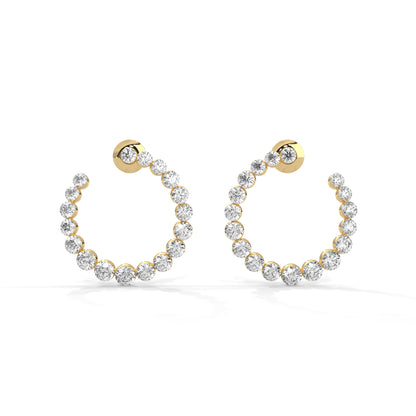 Celestial Halo Lab Grown Diamond Hoop Earrings
