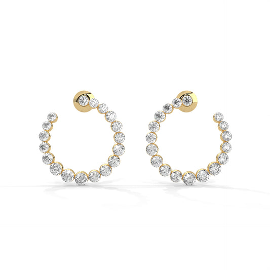 Celestial Halo Diamond Hoop Earrings
