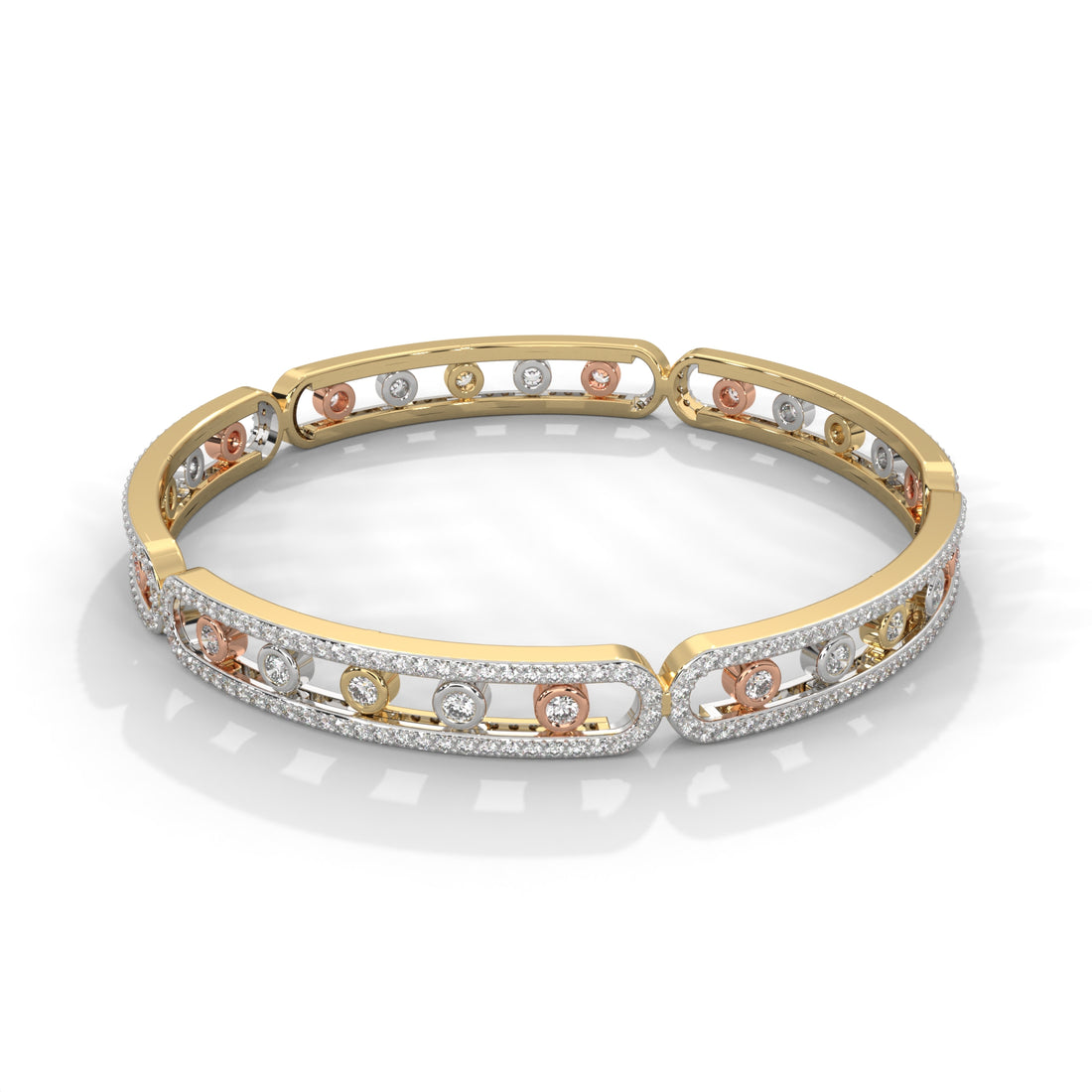 Harmony Tricolor Lab Grown Diamond Bangle