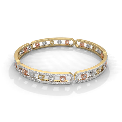 Harmony Tricolor Lab Grown Diamond Bangle