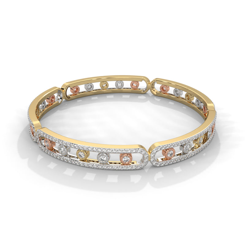 Harmony Tricolor Lab Grown Diamond Bangle