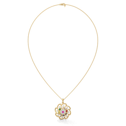 Cosmic Blossom Lab Grown Diamond Pendant