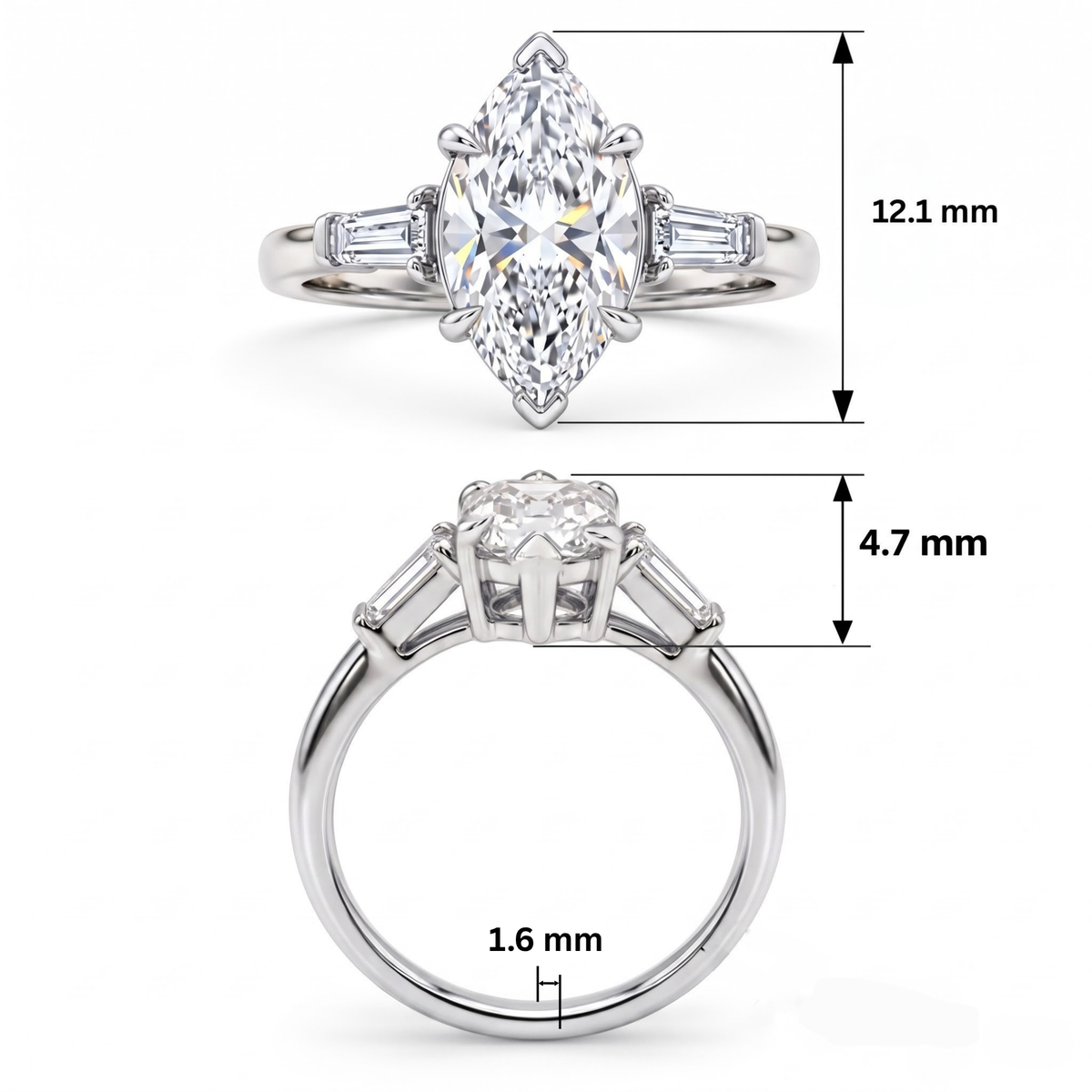 Majestic Arrow Solitaire Lab Grown Diamond Ring