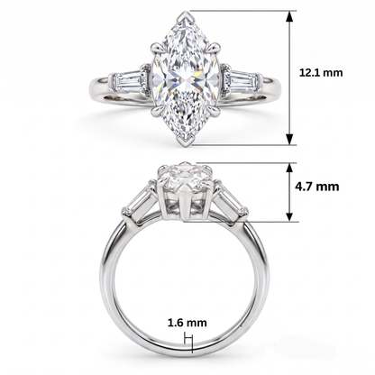 Majestic Arrow Solitaire Lab Grown Diamond Ring