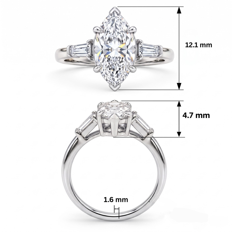 Majestic Arrow Solitaire Lab Grown Diamond Ring