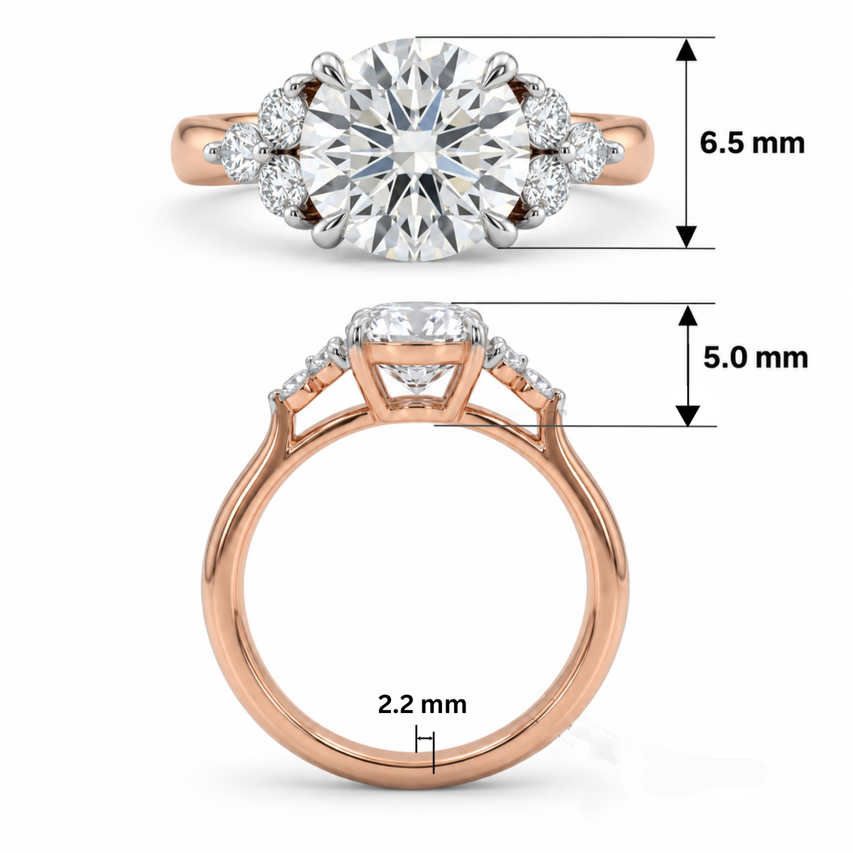 Rosewood Petal Solitaire Lab Grown Diamond Ring