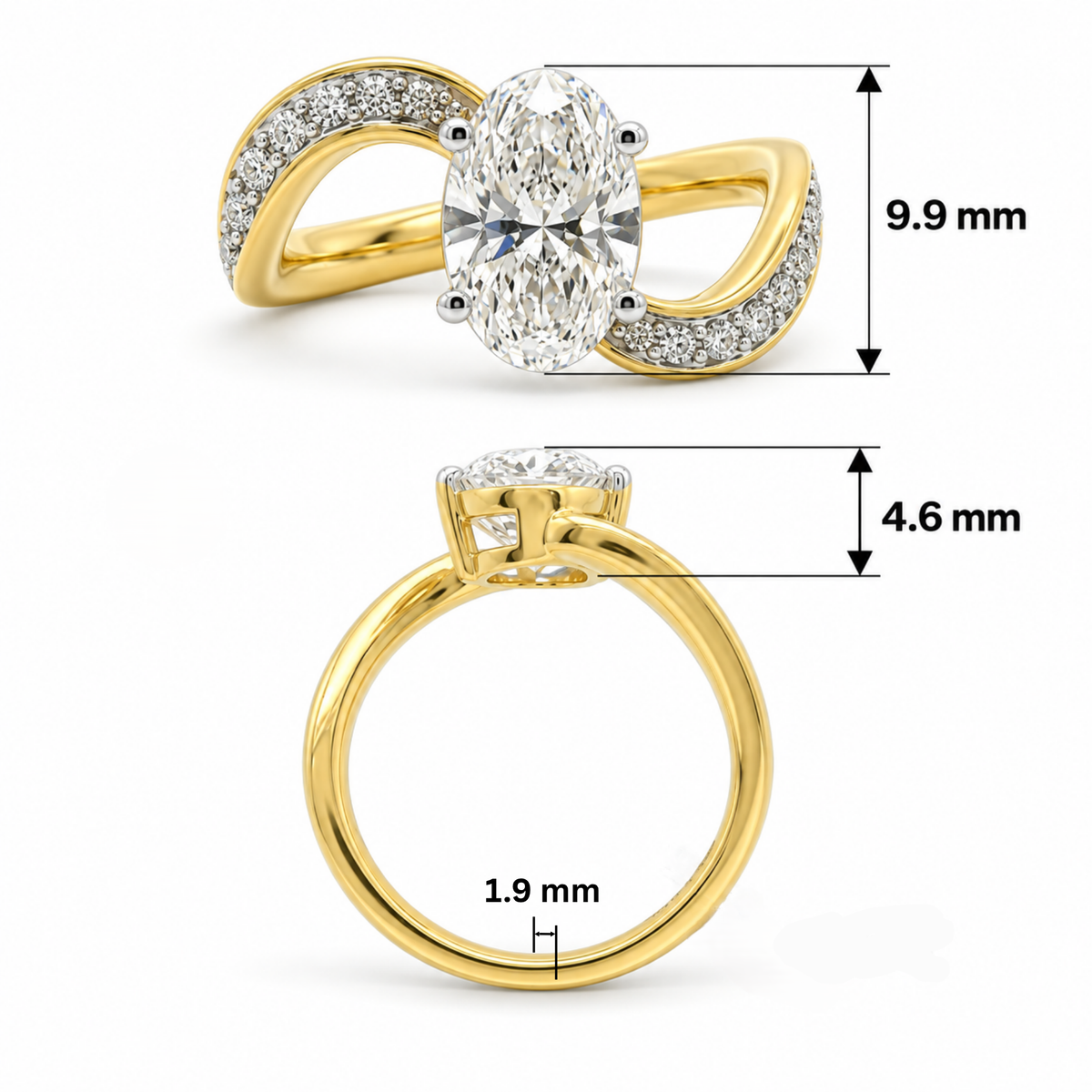 Liquid Orbit Solitaire Lab Grown Diamond Ring