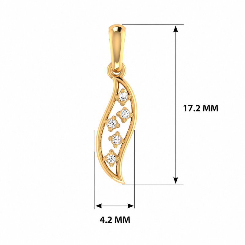 Aspen Whisp Gold Plated Lab Grown Diamond Pendant