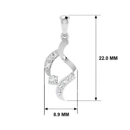 Tidal Grace Platinum Plated Lab Grown Diamond Pendant