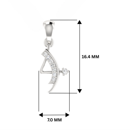 Xylo Valen Platinum Plated Lab Grown Diamond Pendant