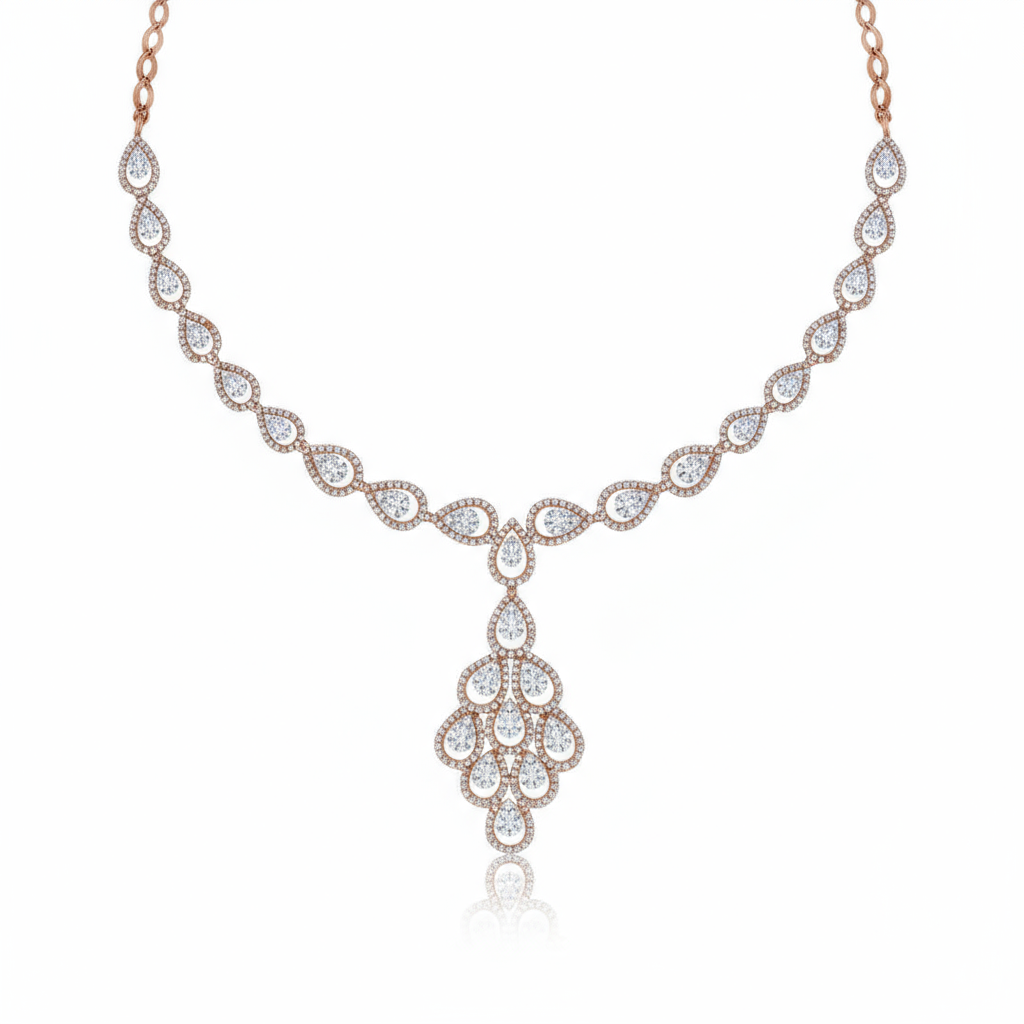 Graceful Tear Lab Grown Diamond Necklace