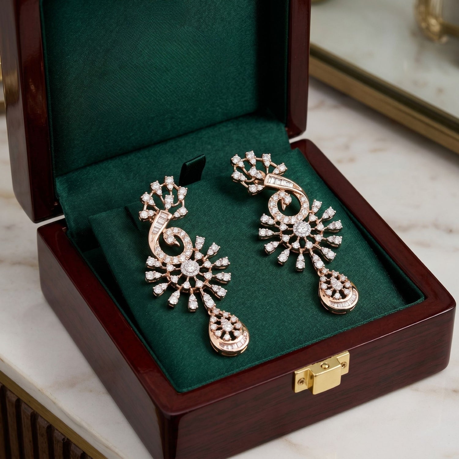 Spiraled Stardust Lab Grown Diamond Earrings