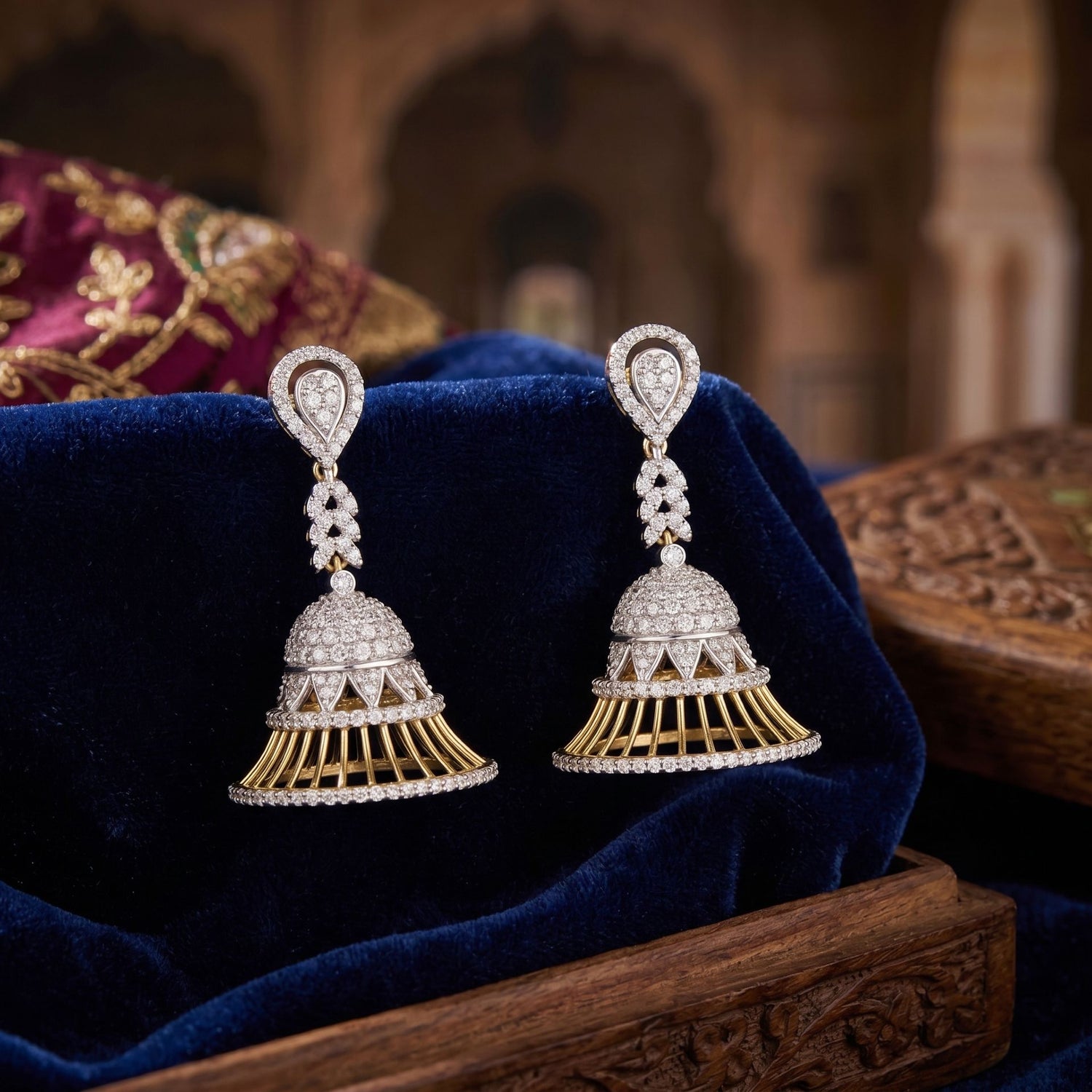 Svarna Palace Dome Lab Grown Diamond Earrings