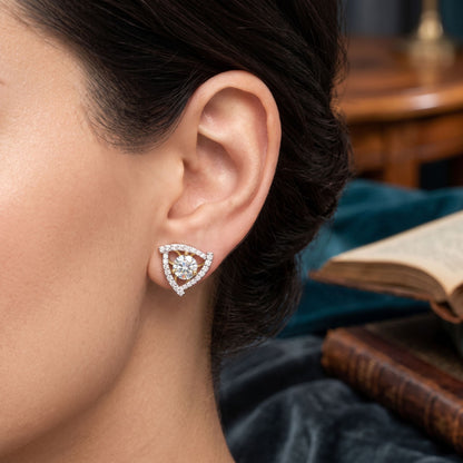 Aurora Triad Solitaire Lab Grown Diamond Earrings