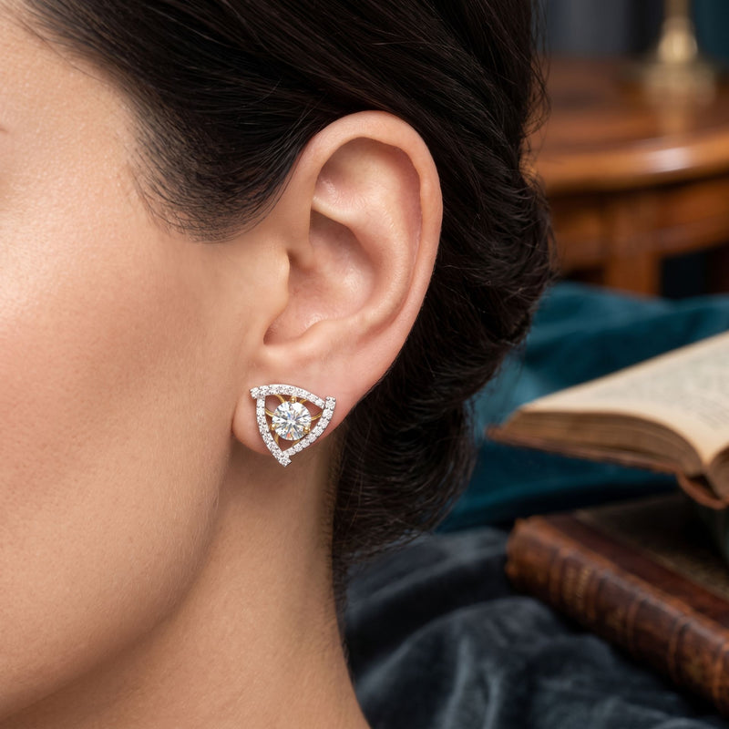Aurora Triad Solitaire Lab Grown Diamond Earrings