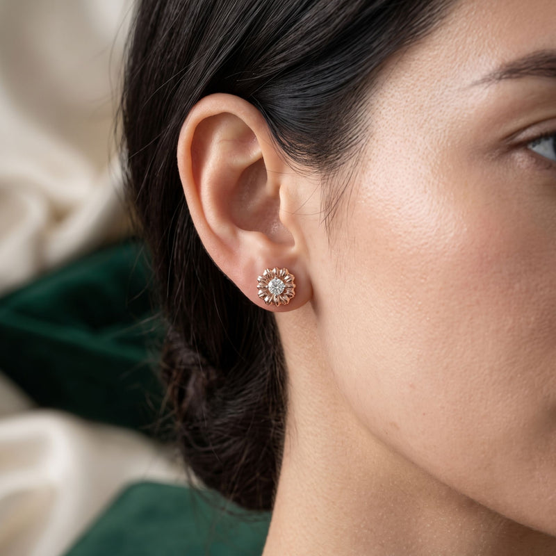 Blush Radiance Shell Lab Grown Diamond Earrings