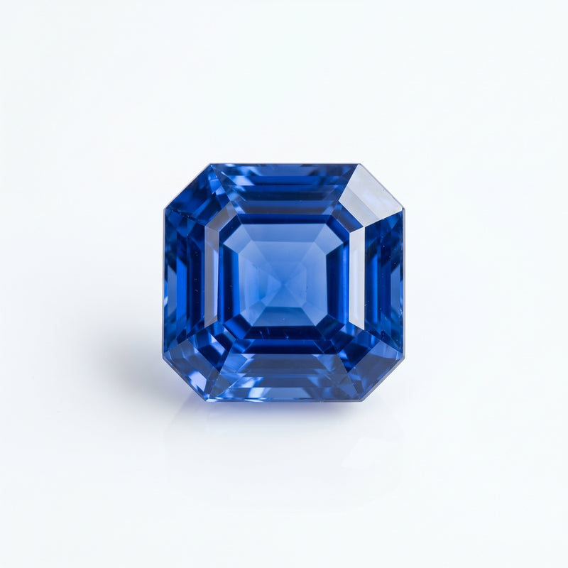 3 ct Lab Grown Blue Sapphire Asscher Shape Gemstone