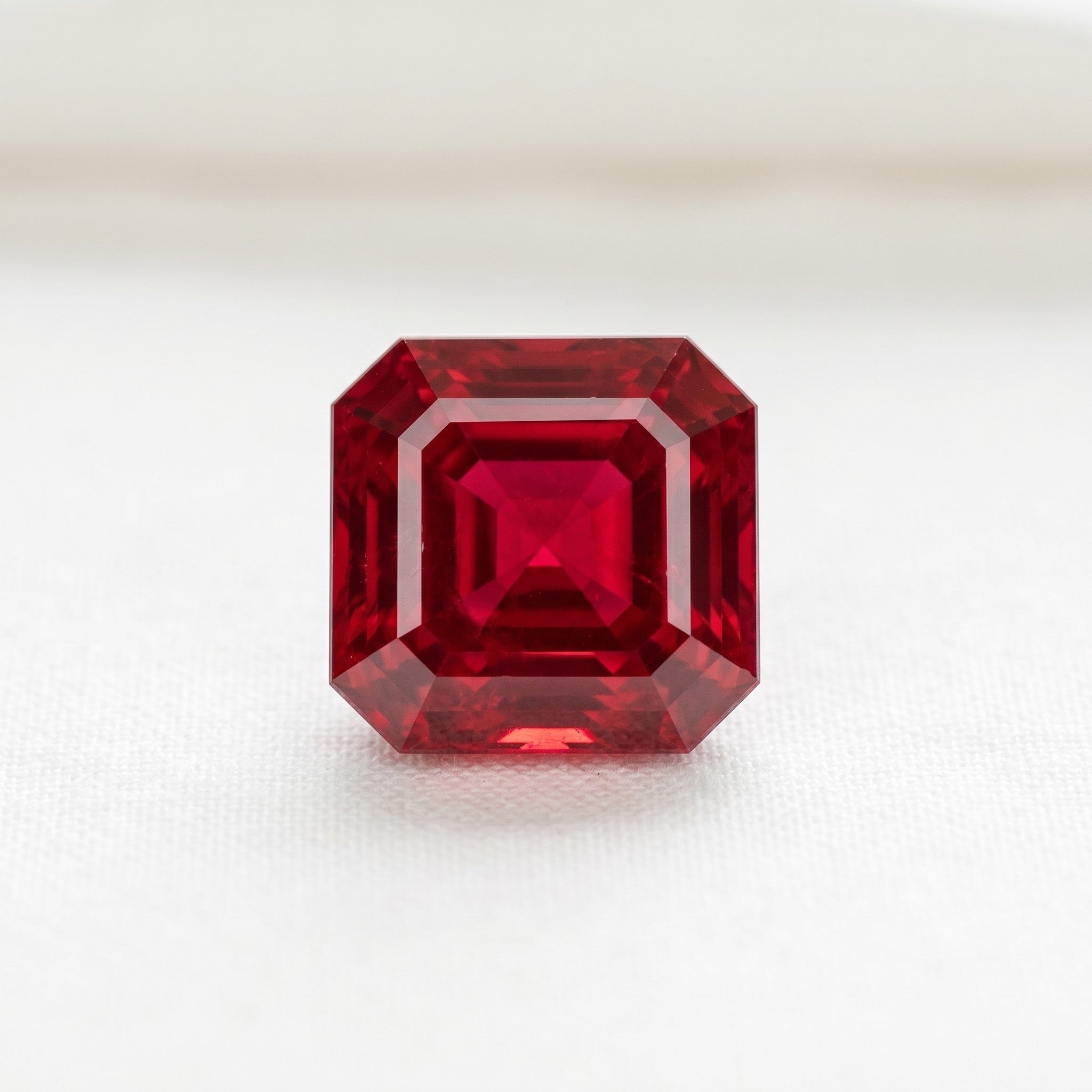 6 ct Lab Grown Ruby Asscher Shape Gemstone