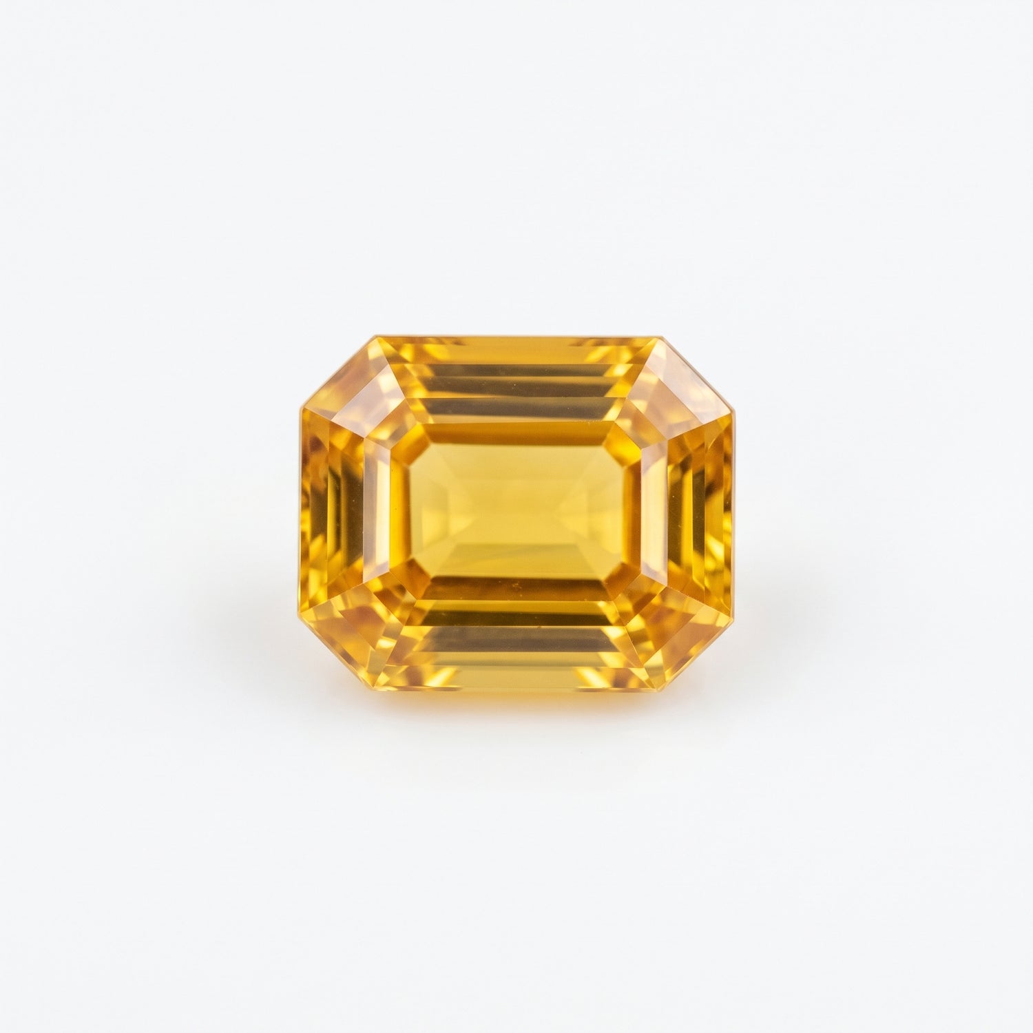 3 ct Lab Grown Yellow Sapphire Octagon Shape Gemstone
