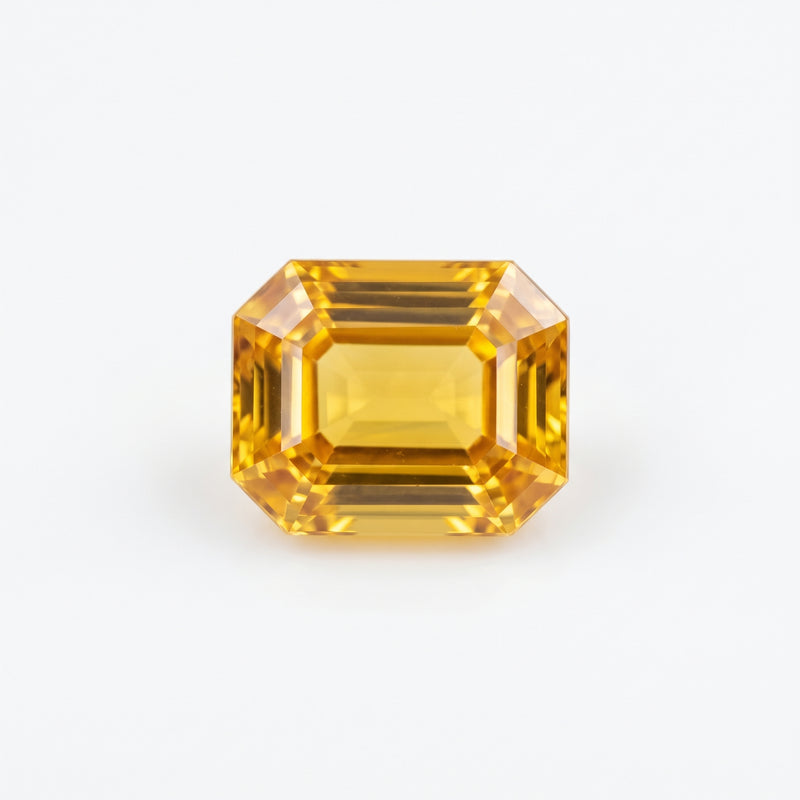 8 ct Lab Grown Yellow Sapphire Octagon Shape Gemstone